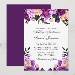 Floral Puro Ultra Violeta | Convite para Casamento