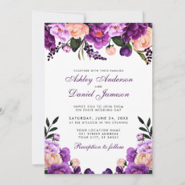 Floral Puro Ultra Violeta | Convite Para Casamento