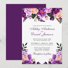 Floral Puro Ultra Violeta | Convite Para Casamento