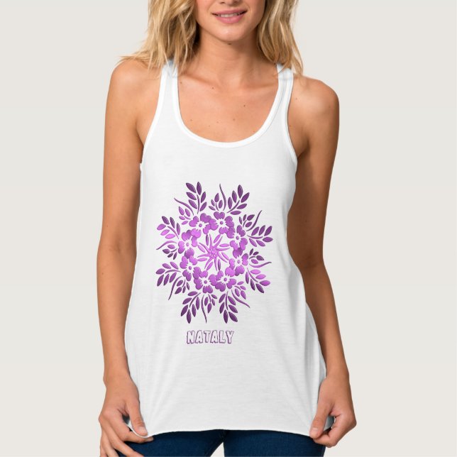 Floral  Purple Mandala Tank Top (Frente)