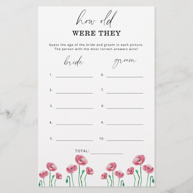 Floral Quantos anos eles tinham? (Frente)