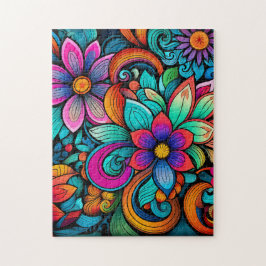 Floral Rainbow Jigsera Quebra-cabeça