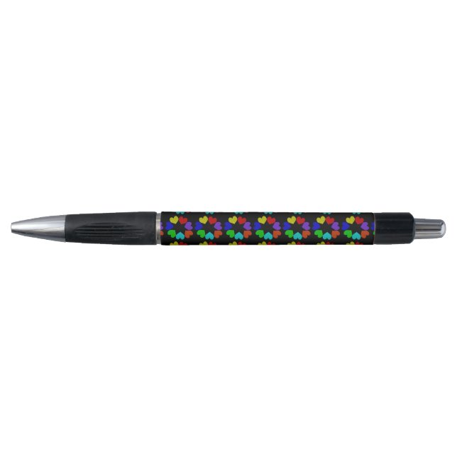 Floral Rainbow Love Hearts Canetas (Frente)