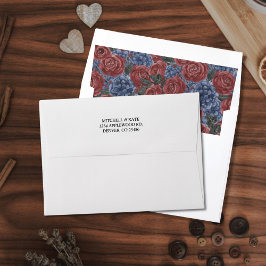 Floral Red & Blue Flower Wedding