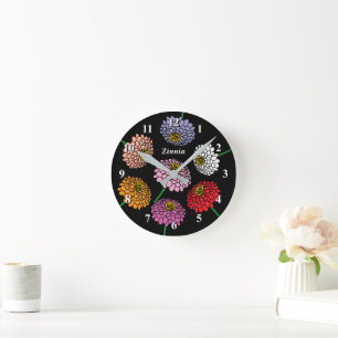 Floral, relógio de parede personalizado da flor Zi