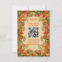 Floral retrô - cartão de RSVP