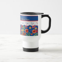 Floral Retro Personalizado, Caneca de viagem De Ra