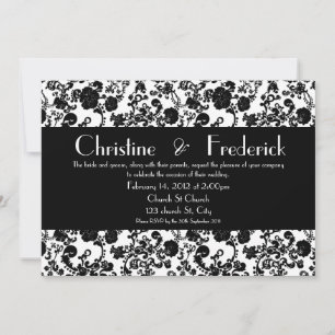 Floral Rococo Wedding, convite de 5 x7.