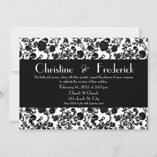 Floral Rococo Wedding, convite de 5 x7.