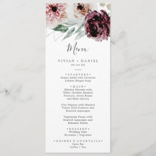 Floral Romance Janto Casamento Menu