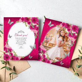 Floral Rosa Butterfly Quinceañera Foto