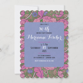 Floral rosa retro William Morris 70º aniversário