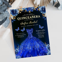 Floral Royal Butterfly Princesa Quinceanera