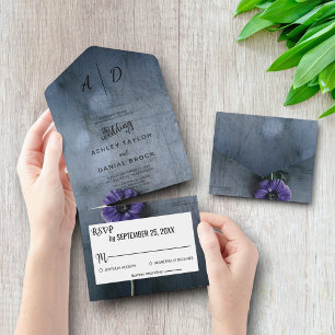 Floral rústico elegante, tudo em um Convite de cas
