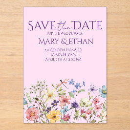 Floral Save the Date Wedding Invitation 