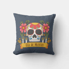 Floral Skull Dia de los Muertos | Almofadas Throw