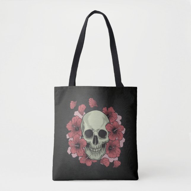 Floral Skull Dia de los Muertos | Bolsa Tote (Frente)