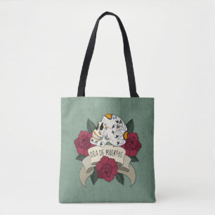 Floral Skull Dia de los Muertos   Bolsa Tote