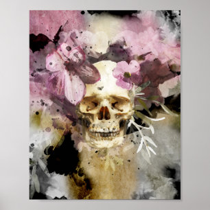 Floral Skull Poster