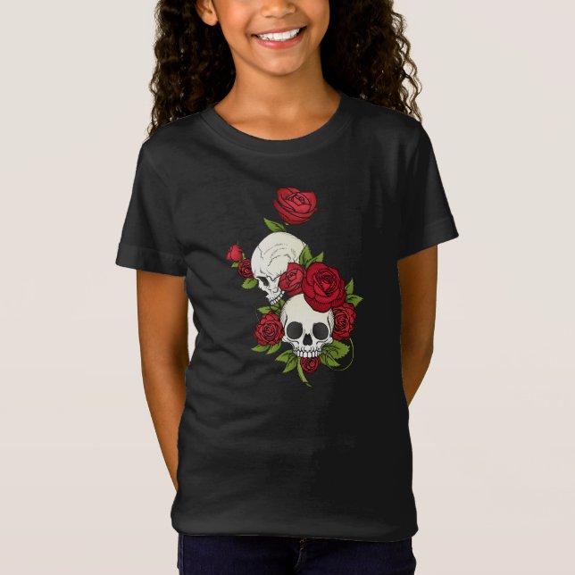 Floral Skulls Dia de los Muertos | Camiseta (Frente)