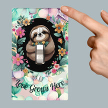 Floral Sloth Love Cresce Aqui