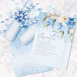 Floral Sparkles Sweet Six Blue ID912