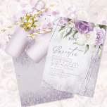 Floral Sparkles Sweet Six Mauve ID912<br><div class="desc">Uma fonte manuscrita, com assinatura combinada com quadros geométricos, fundos cintilantes e flores esmagadoras são usados nesta coleção Doce Dezesseis para definir um tom quente e íntimo para seu evento. O convite mostrado aqui, com seu arranjo floral de canto em trendy mauve, lilac e creme fornece os detalhes de seu...</div>