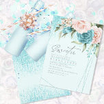 Floral Sparkles Sweet Six Teal ID912<br><div class="desc">Uma fonte manuscrita, com assinatura combinada com quadros geométricos, fundos cintilantes e flores esmagadoras são usados nesta coleção Doce Dezesseis para definir um tom quente e íntimo para seu evento. O convite mostrado aqui, com seu arranjo floral de canto em tons de tendências e cor-de-rosa pincelado com faíscas de coordenação,...</div>