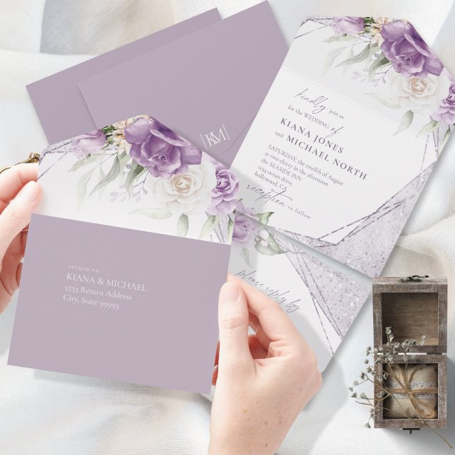 Floral Sparkles Wedding Mauve ID889 (Criador carregado)