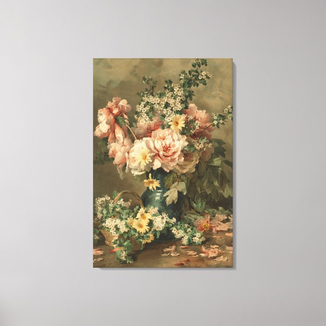 Floral Still Life Fine Art Stretched Canvas Print (Frente)