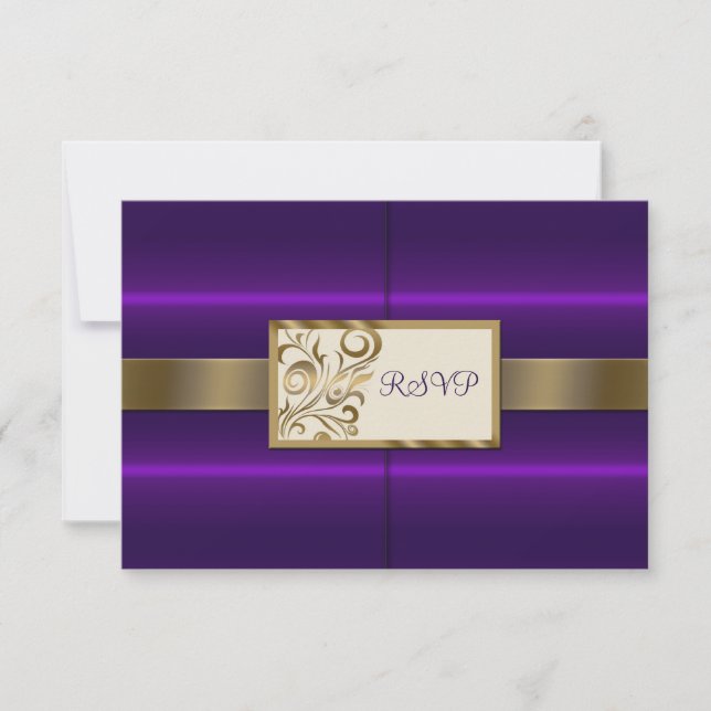 Floral Swirls Wedding RSVP (Frente)