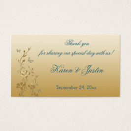 Floral Teal e Dourado com Borboletas Favorito