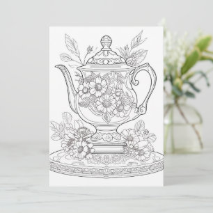 Floral Teapot   Colore Sua Própria Saudação