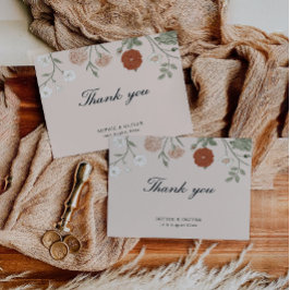 Floral Terracotta Obrigado Cartões