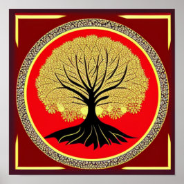 Floral Tree of Life Poster