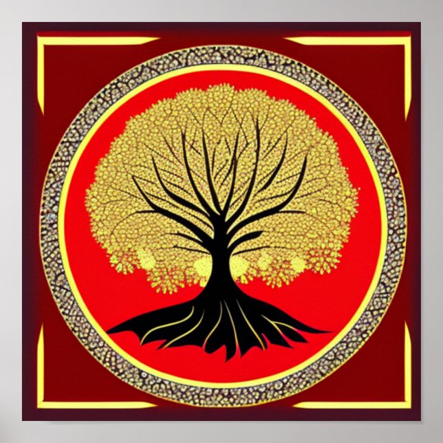 Floral Tree of Life Poster (Frente)