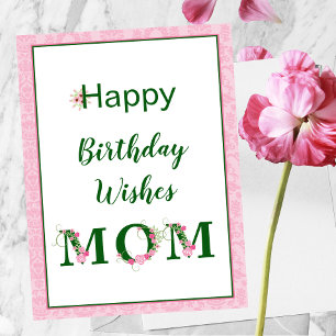Floral Typography Mother Birthday