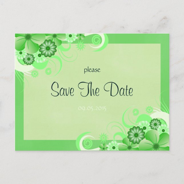 Floral Verde Claro Salve A Placa De Anúncio De Dat (Frente)