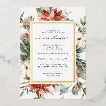 Floral Verde de Inverno | Chás de Bebê de Natal