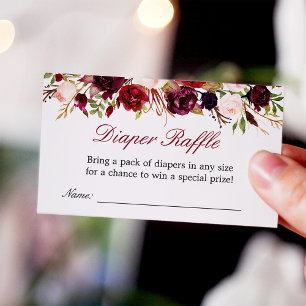 Floral vermelho de Borgonha do Raffle da fralda do