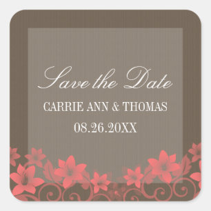 Floral Vermelho Salve os Adesivos de Data