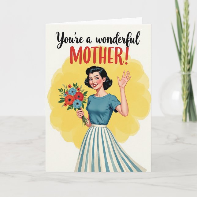 Floral Você é uma Grande Mãe Cartão (Frente)
