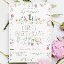 Floral Watercolor Alfabeto ABC Convite de Aniversá