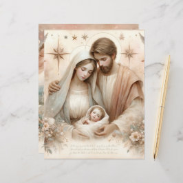 Floral Watercolor Baby Jesus Scrapbook Paper