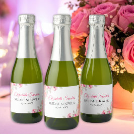 Floral Watercolor Bottle Labels for Bridal Shower