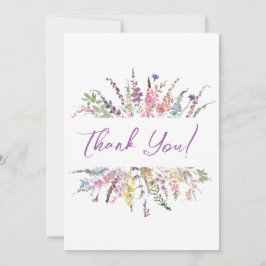 Floral Watercolor Cartões de agradecimentos de flo