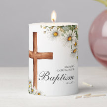 Floral Watercolor Cross Baptism