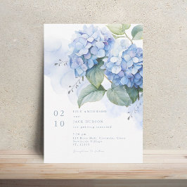 Floral Watercolor Hydrangea Convite De Casamento