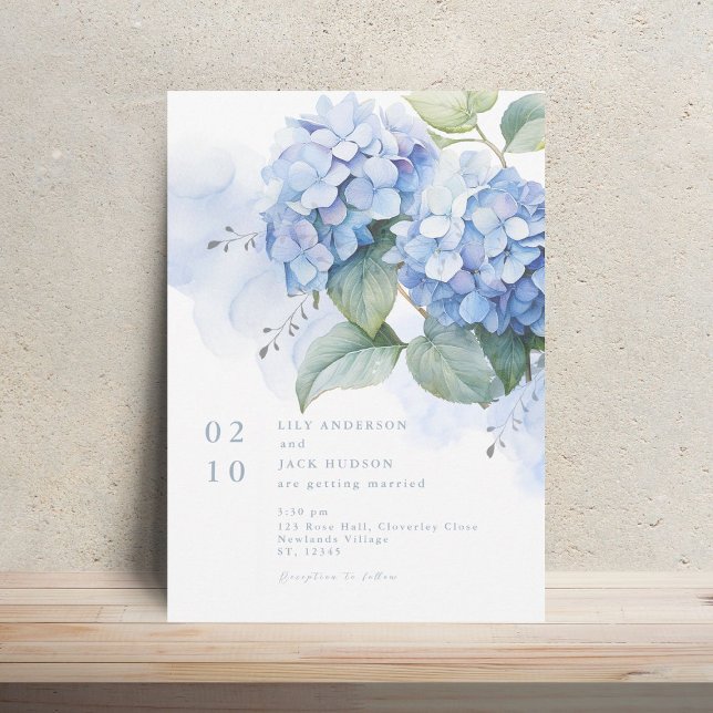 Floral Watercolor Hydrangea Convite De Casamento (Criador carregado)