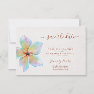 Floral Watercolor Plumeria Terracotta Wedding